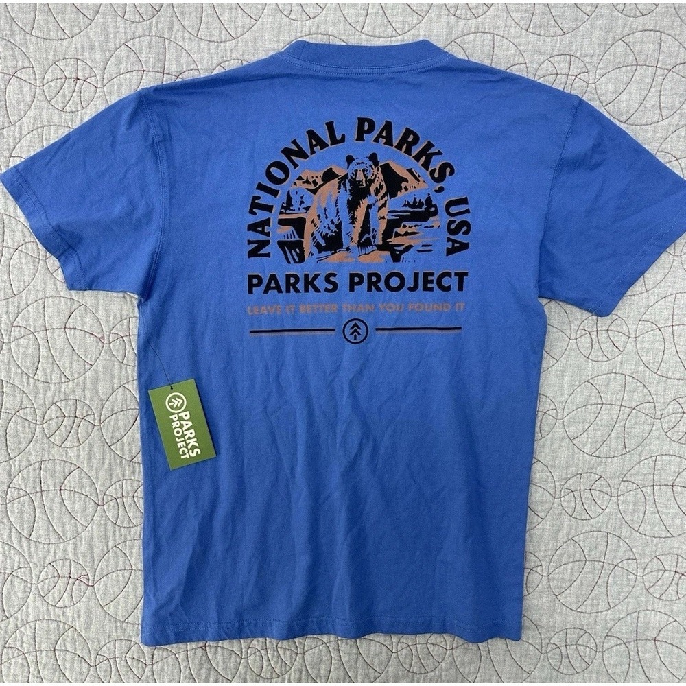 NWT‎ Parks Project Grizzly Short Sleeve Tee Blue / Unisex Men's Medium